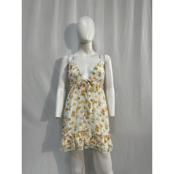 Majorelle 'Penny' Yellow Polyester Dress Size M - Picture 2 of 5